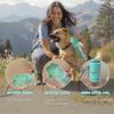 Stainless Steel Dog Travel Water Bottle, Vacuum Insulated Portable Dog Water Dispenser, Large Bottle with Drink Cup On The Go, Outdoor Walking, Hiking, Travel (Mint, 22oz)