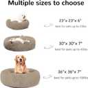 HACHIKITTY Calming Donut Cuddler Dog Bed, Round Fluffy Pet Bed with Sewn-in Cushionfor Large Dogs,Washable, Large, Taupe, 30''