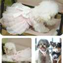 Dog Dress Wedding Outfits, Princess Lace Tutu Strappy Skirt for Female Puppy Small Medium Dogs Girl Cats Costume (Strappy Dress, X-Small)