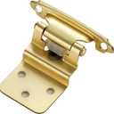 Ravinte 10 Packs (5 Pairs) 3/8" Inset Gold Cabinet Hinge,Self Closing Hinges for Kitchen/Bathroom/Furniture Cabinets & Doors,Decorative Cabinet Hardware Kitchen Cabinet Hinge with Door Bumper