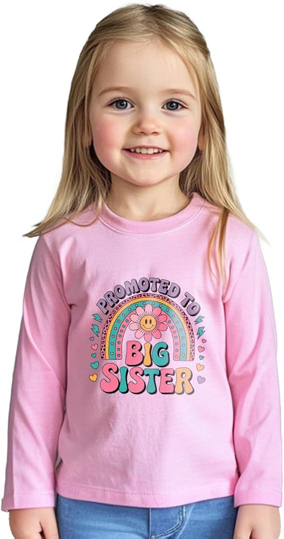 Homie Weekend Big Sister Gifts for Girls Shirts Promoted to Big Sister Announcement Shirt Toddler Long Sleeve Cotton T-Shirt, Size 130/64