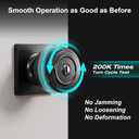 Euvovito 6 Pack Matte Black Privacy Door Knobs Interior, Sleek Reversible Black Interior Door Knobs, Heavy Duty Indoor Door Knobs for Bedroom/Bathroom