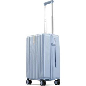 Hanke Upgraded Elite 20 Inch Carry On Luggage 22x14x9 Airline Approved,PC Hard Shell Suitcases with Wheels, TSA Lock, Explosion-Proof Zipper Suitcase for Business Travel Men & Women,Mist Blue