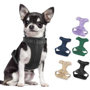 Wisedog No Pull Lightweight Dog Harness: Adjustable Breathable Mesh Pet Vest Harness with Soft & Comfortable Cushion, for Small Medium Large Dogs (Small, Black) (S:Neck=11"-14"/Chest=15"-21")