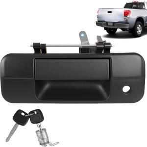 Tailgate Handle Liftgate Latch Handle with Bezel Lock Black Compatible with Toyota Vehicle Tundra 2007-2013 Replace# 69090-0C040 690900C040 81213 TO1915113