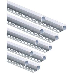 Besseto Plaster-in LED Channel 10 Pack 6.6FT/2 Meter Trim Edge Tile LED Strip Aluminum Channel, Trimless Recessed Drywall Aluminum LED Profile with Milky Diffuser and End Caps
