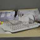 Farberware Classic Large Rust Resistant Full Dishrack with Removable 3 Compartment Flatware Caddy, Andlged Drain Board, 3-Piece, White