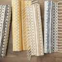 DII Textured Woven Rug Collection Hand-Loomed Shag Printed, 2x3 Ft, Chenille Stripe French Blue