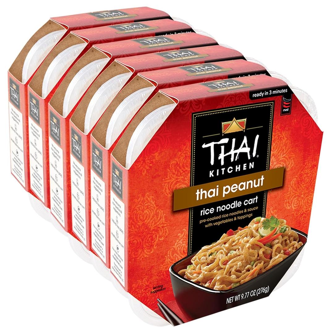 Thai Kitchen Gluten Free Thai Peanut Rice Noodle Cart, 9.77 oz (Pack of 6) (EXP 02/04/26)