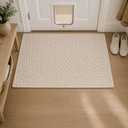 The Knitted Co. Handwoven Wool Doormat - Hand Woven Natural Footmat Rugs- Kitchen Hallway Dining Room (Ivory- 2'x3')