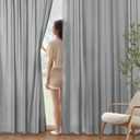 MIULEE Grey Privacy Sheer Curtains That Let Light in 84 Inches Long Non-See-Through Semi Sheer Curtain Light Filtering Window Curtains Drapes for Living Room Bedroom 2 Panels Set 52 X 84