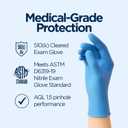 3 x Nitrile Exam Gloves, Disposable Gloves Latex Free for Medical Care, First Aid, Cleaning, Food Prep,100 Count, Blue (Blue, XL)