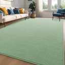 Sage-Green Area Rugs Shag Carpets for Bedroom Living Room, 6x9 Feet Extra Large Thickened Memory-Foam Rug, Modern Washable Rug for Kids Boys Girls Dorm Room, Indoor Floor Rugs for Decor