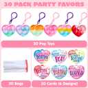 JOYIN 30 Packs Valentines Day Gifts for Kids, Pop Bubble Keychain with Heart Valentines Day Cards for Kid School Classroom Exchange Prize, Stress Relief Fidget Toy for Girl Boy Valentine Party Favor