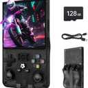 R36MAX Retro Handheld Game Console, 4.0" IPS Screen Retro Gaming Console, 128GB TF Card, 30+ Mainstream Emulators, 22,000+ Classic Games, Open Source Linux System, 4000mah Battery Black