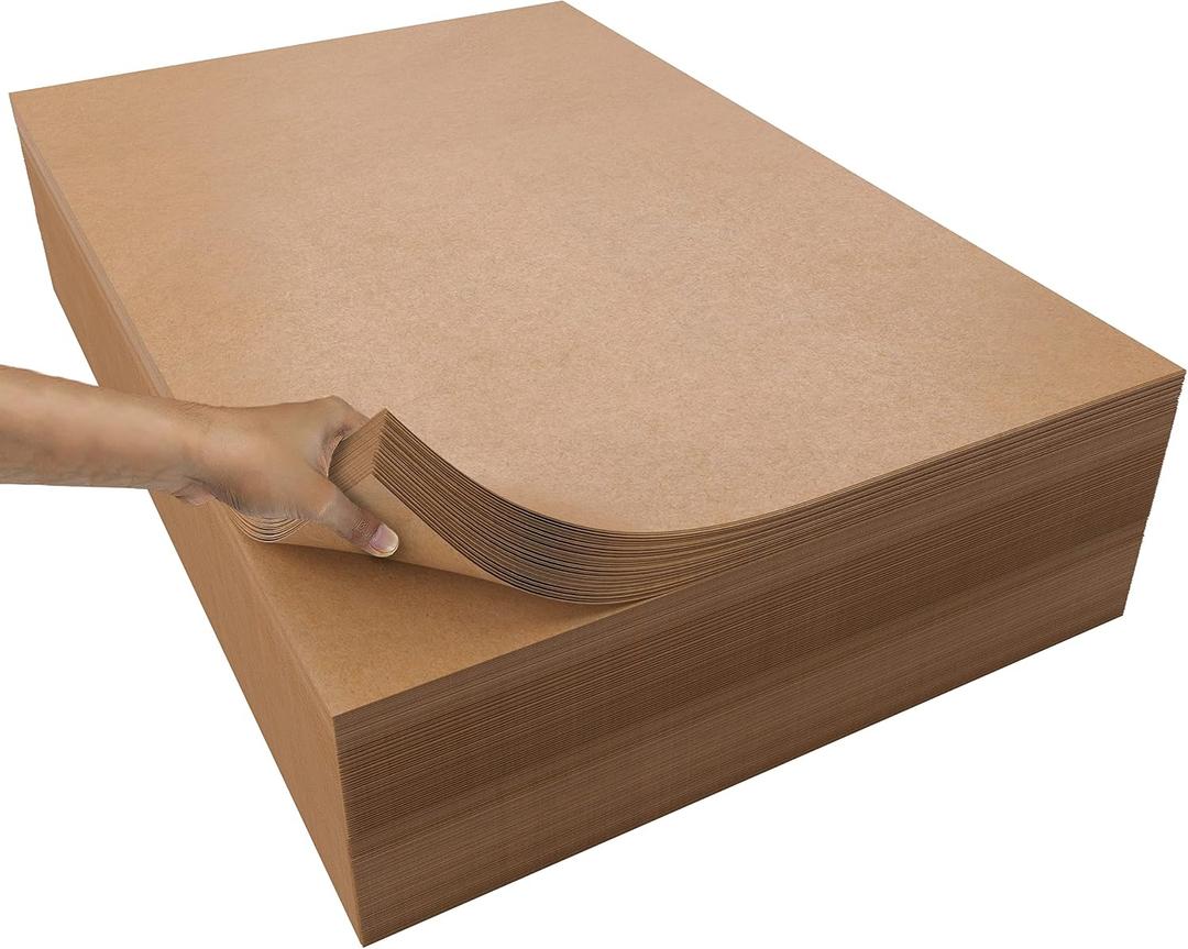 Kraft Paper Sheets - 15 x 20 in. - 480 Sheets of Brown Wrapping Paper – Heavy Duty Craft Paper for Shipping - Light Brown Construction Paper - 80 GSM - 1000 Square feet