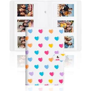 Veicevol 156 Pockets Photo Albums for Fujifilm Instax Mini Camera, Polaroid Camera, Leather Cover, Photo Album for Instax Mini 12 11 9 40 90 8 7 Evo LiPlay Instant Camera, 2x3 Photo Album (White), Pack Of 2 