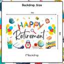 Teacher Retirement Party Decoration Happy Retirement Backdrop Banner 75ft Colorful Pen School Background Prop for Woman Man Teacher Party Decoration