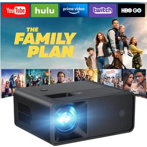 CiBest Portable Mini Projector White, 2025 Upgraded Full HD 1080P Projector, Movie Projector Compatible with iOS/Android Phone/Tablet/Laptop/PC/TV Stick/Box/USB