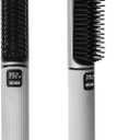 Portable Hair Straightener Brush for Travel, Cordless Flat Iron Brush for Hair Smooth, USB Rechargeable, Fast Heating, Anti-Scald