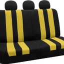 FH Group Striking Striped Car Seat Covers - Universal Fit, Washable Seat Covers for Cars, SUVs, Vans, Sedans, Yellow, Rear Set