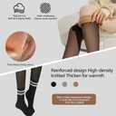 2 Pairs Fleece Lined Tights Women，Fake Translucent Thermal Sheer Thick Pantyhose Leggings for Winter (Black, M)