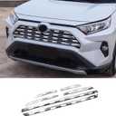Car Accessories Fit For Toyota RAV4 2019-2024 LE/XLE/XSE/Limited Model Front Grill Grille Cover Trims Chrome Stainless Steel 6 PCS