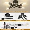 Asnxcju 4-Light Hallway Semi Flush Mount Light Fixtures, Farmhouse Black Light Fixtures Ceiling Mount, Indoor Close to Ceiling Lighting for Kitchen Entryway Bedroom Foyer (Bulb Not Included)