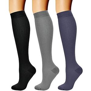 CHARMKING Compression Socks for Women & Men Circulation (3 Pairs) 15-20 mmHg is Best Support for Athletic Running Cycling