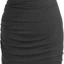 CIDER Bodycon Dresses for Women Mock High Neck Sleeveless Ruched Work Dress | Cocktail Elegant Midi Dress, Classic Summer Fall Outfits (M)