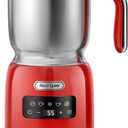 Hazel Quinn Milk Frother, 5 Functions, Variable Temp and Thickness Frother and Steamer, Detachable for Dishwasher Safe, 400ML/13.5OZ for Hot & Cold Latte, Cappuccino - Ruby Red