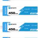 BETAFPV 4pcs BT2.0 450mAh 1S Battery 3.8V 30C Lipo Battery with BT2.0 Connector Compatible for 1S Tiny Whoop Drone Quadcopter Like Meteor75, Cetus Pro FPV Kit, Cetus X FPV Kit