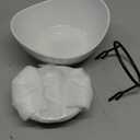 YHOSSEUN 3 Tier Serving Stand with 3 Oval Porcelain Serving Bowl Set with Collapsible Thicker Sturdier Metal Rack (Black)