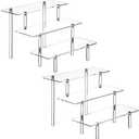 HENABLE 2PCS Acrylic Display Risers, 3 Tier Clear Cupcake Stand Risers, Organizer for Perfume, Funko POP, Food, Tabletop Use