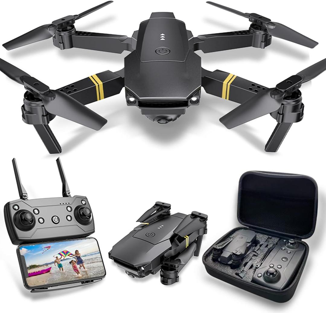Drones with Camera for Adults 1080P, Mini Drone with Camera Foldable Drones for Adults, Altitude Hold, One Key Take Off/Land, 3D Flip, 3 Speed Mode, 15 years old up (Black-01cy)