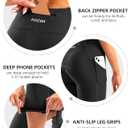 Women's 4D Padded Bike Pants High Waist Cycling Shorts Bicycle Capris 3/4 Biking Tights with Zipper Pockets (Black, XL)