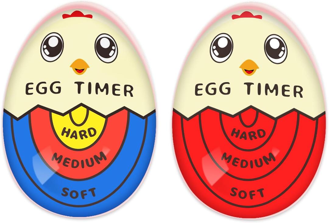 Lasubst Egg Timer That Goes in Water for Boiling Eggs Soft Hard Boiled, Red + Color ,Pack Of 3