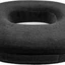 Donut Pillow Memory Foam Seat Cushion - Non-Slip Bottom, Portable Orthopedic Hemmoroid Pillow Cushion Support Pad for Tailbone Pain，Coccyx, Bed Sores, Post Natal, Sciatica (Black)