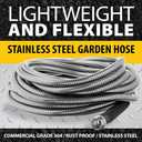 BIONIC STEEL 75 Ft Garden Hose 304 Stainless Steel, 75 Ft Water Hose, Super Tough & Flexible Metal Hose, Lightweight, Crush Resistant Fittings, Kink & Tangle Free, Rust Proof, Easy to Use & Store