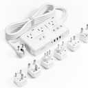 TESSAN Voltage Converter US to Europe, 220 to 110 Voltage Converter, Universal Travel Adapter with 4 USB Ports (1 USB C), 3 AC and EU UK AU IT in ZA Plug Power Adapter, Step Down Transformer, 6 FT