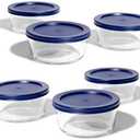 DURA LIVING 12-Piece Glass Food Storage Containers Set (6 Containers + 6 BPA-Free Lids) | 2-Cup, Leakproof | Microwave, Freezer, Oven & Dishwasher Safe | Ideal for Meal Prep & Pantry Organization