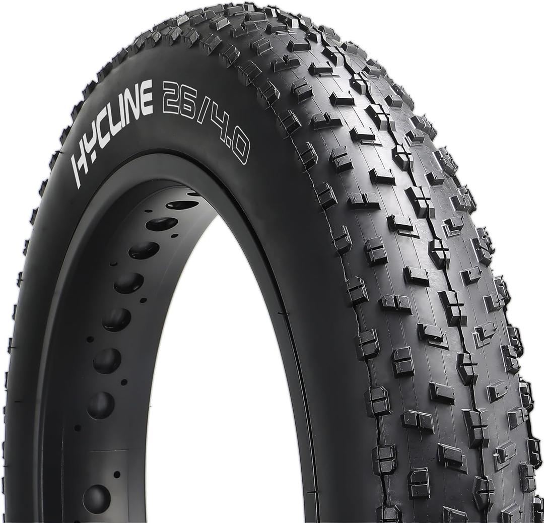 Hycline Fat Bike Replacement Tire: 20x4.0/26x4.0 Inch Puncture Resistant Folding MTB Bicycle Tires, All Terrain High-Density Bike Tires with Street or Trail Riding
