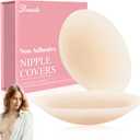 Nipple Covers No Show, No Sticky Reusable Silicone Nipple Pasties Bra, Grippy Breast Covers with Travel Box