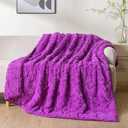 Uttermara Weighted Blanket Queen Size 20 lbs for Adults, 60" x 80" 3D Pattern Design Weighted Blanket for Sofa Bed, Heavy Blanket Great for Calming and Relax, Purple