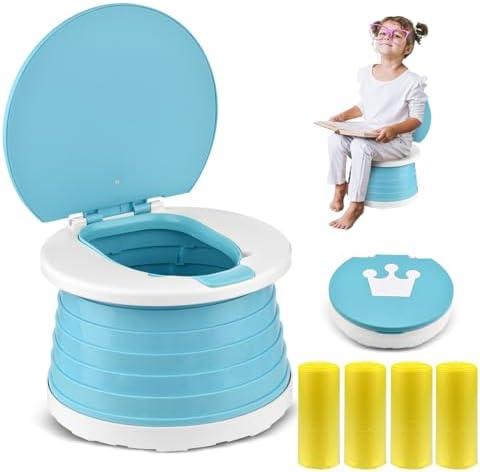 Portable Potty for Toddler Travel Foldable Potty Seat for Toddler Training Toilet for Kids Boys Girls Car On The Go Potty Travel Toilet Chair for Camping Park Indoor/Outdoor