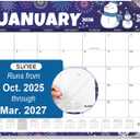 SUNEE Desk Calendar 2026 Large 22x17 from October 2025 to March 2027, Extra Large Desktop Monthly Calendar Pad 18 Months For Teacher or Family, Desk Top, Seasonal