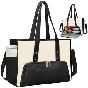 Jetviivid Laptop Tote Bag for Women, Work Bag with Insulated Lunch Compartment, 15.6 Inch Laptop Purse for Office,Teacher,College,Nurse,Travel, Black&White Jetviivid Laptop Tote Bag for Women, Work Bag with Insulated Lunch Compartment, 15.6 Inch Laptop Purse for Office,Teacher,College,Nurse,Travel, Black&White