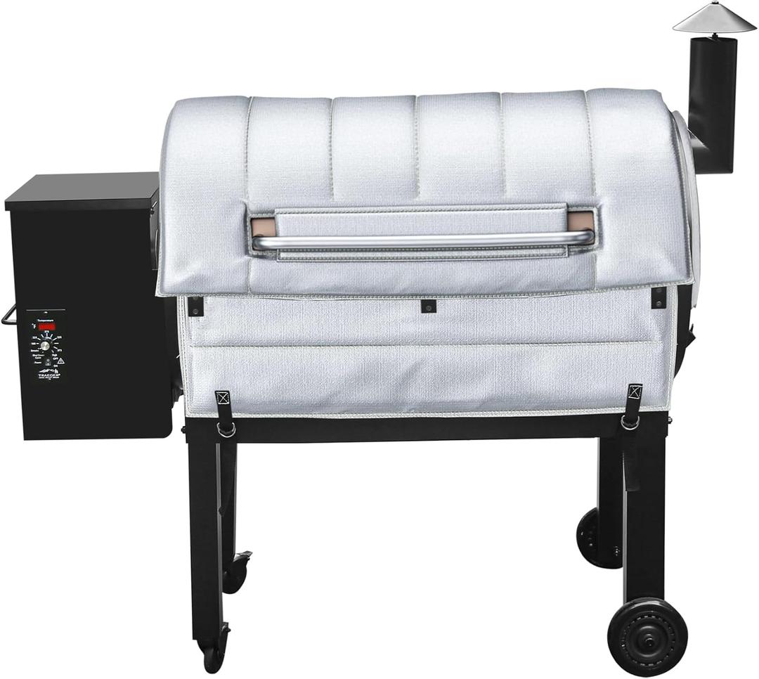 Insulation Blanket for Traeger pro 34 Series TFB65LZBC and Texas Elite 34 Series TFB88PZBO Wood Pellet Smoker Grill,BAC628 Pro 34 Insulation Blanket Grill Accessory for Winter ,Silver