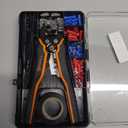 HARDELL+ Wire Stripper Tool, 3-in-1 Automatic Wire Stripper, Self Adjusting Wire Crimping For 10-24 AWG Cables, Electrical Wire Strippers Crimpers With 99PCS Accessory For Stripping, Clamping, Cutting (Orange)