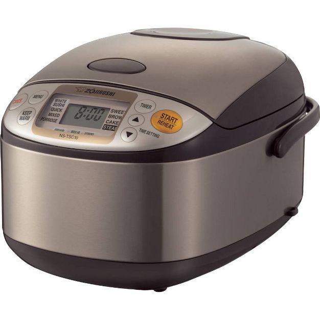 Zojirushi Micom 5.5-Cup Rice Cooker & Warmer with Steam Basket - Brown: Stainless Steel, 8 Settings, Automatic Keep Warm